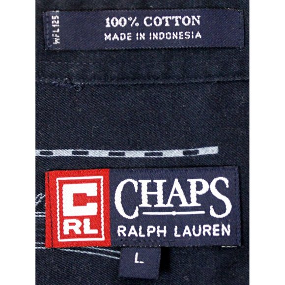 Chaps Ralph Lauren Men Sz L Blue Nautical Boat Sailboat Blueprint Hull Button up - Picture 10 of 10